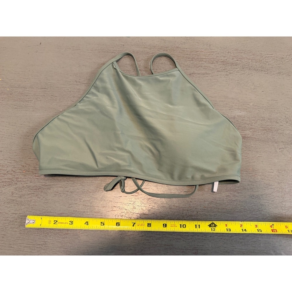 Aerie Olive Green Triangle Bikini Top Adjustable Straps Size Large L Green Swim